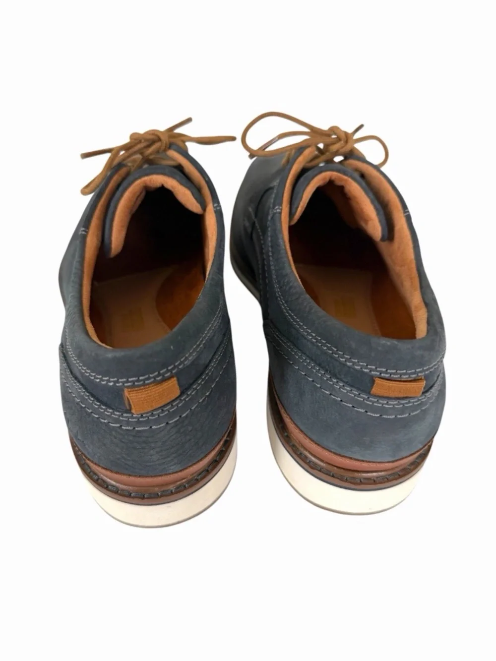Clarks Mens Monahan Plain Navy Blue Nubuck Leather Casual Shoes 13M NWOB